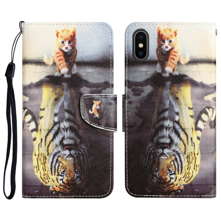 Colored Drawing Leather Phone Case, For iPhone X