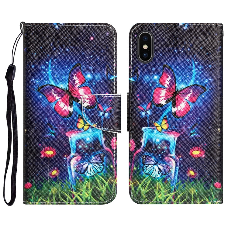 Colored Drawing Leather Phone Case, For iPhone X