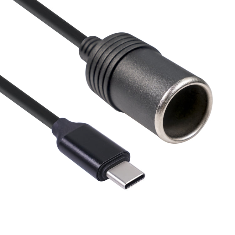 3710-03 30cm Type-C 5V to 12V Car Cigarette Lighter Socket Boost Power Adapter Cable, 30cm Type-C