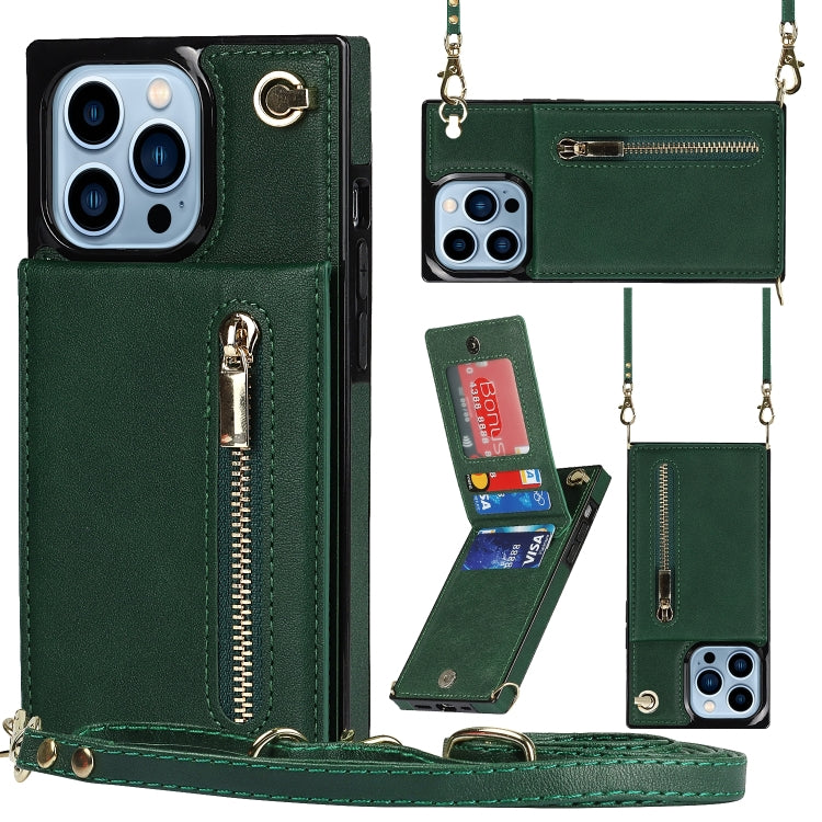 Cross-body Zipper Square Phone Case with Holder, For iPhone 14, For iPhone 14 Plus, For iPhone 14 Pro, For iPhone 14 Pro Max