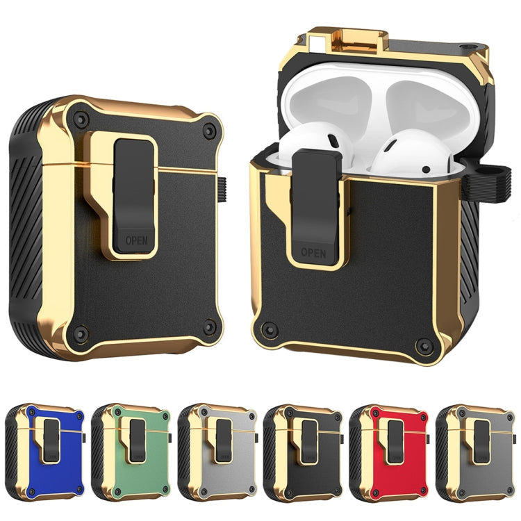 Wireless Earphone Eagle Electroplating Protective Case with Hook, For AirPods 1 / 2, For AirPods 3