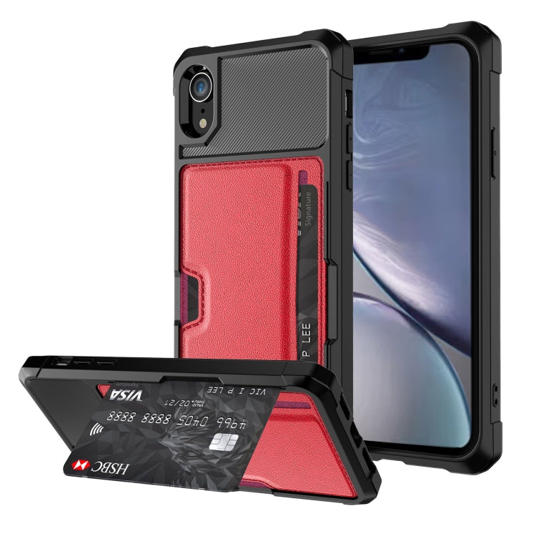 ZM02 Card Slot Holder Phone Case, For iPhone SE 2022 / SE 2020 / 8 / 7, For iPhone 8 Plus / 7 Plus, For iPhone XS / X, For iPhone XR, For iPhone XS Max, For iPhone 11, For iPhone 11 Pro, For iPhone 11 Pro Max