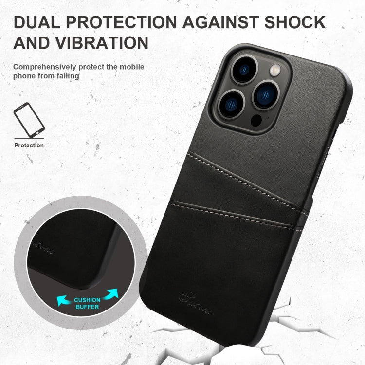 Suteni Calf Texture Card Slots Phone Case, For iPhone 14 Pro Max