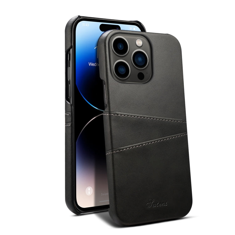 Suteni Calf Texture Card Slots Phone Case, For iPhone 14 Pro Max