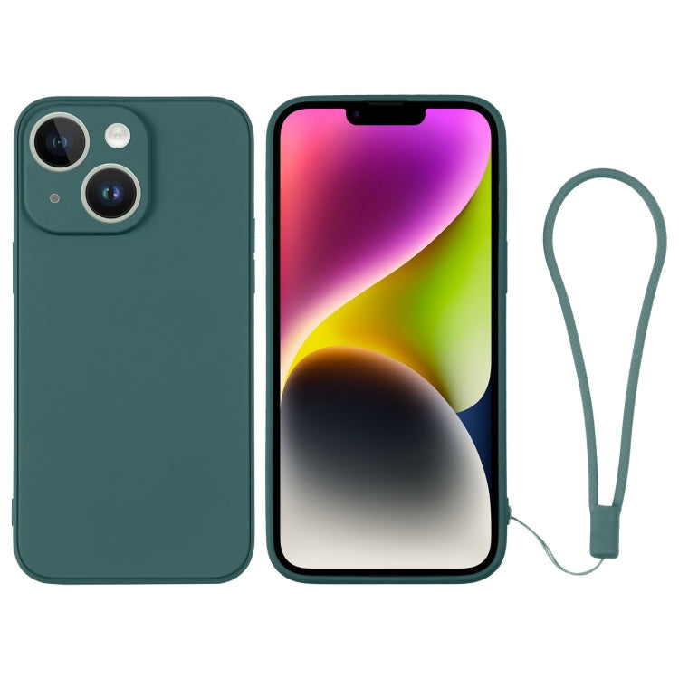 Silicone Phone Case with Wrist Strap, For iPhone 14, For iPhone 14 Plus