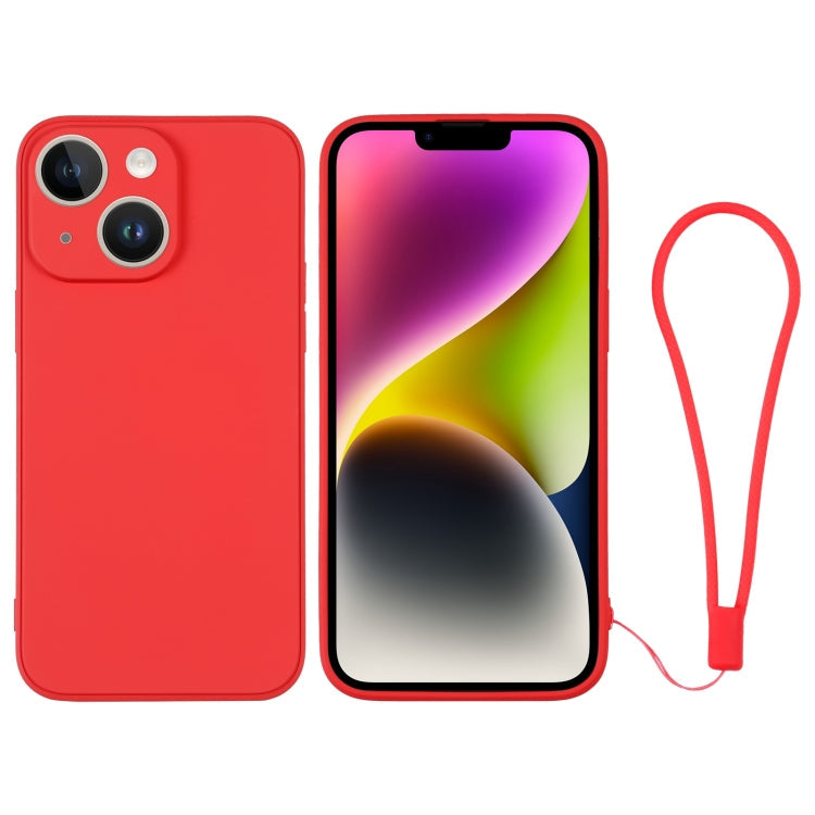 Silicone Phone Case with Wrist Strap, For iPhone 14, For iPhone 14 Plus