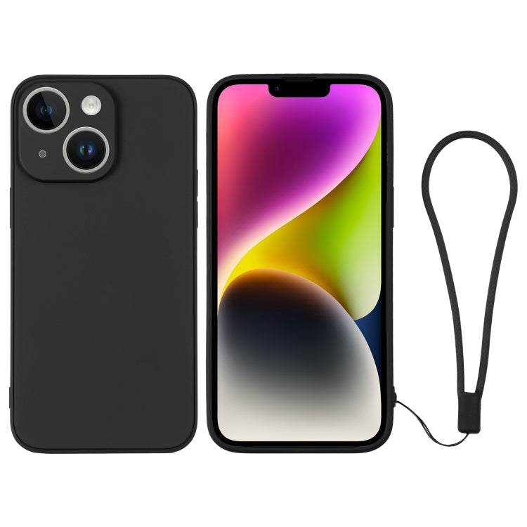Silicone Phone Case with Wrist Strap, For iPhone 14, For iPhone 14 Plus