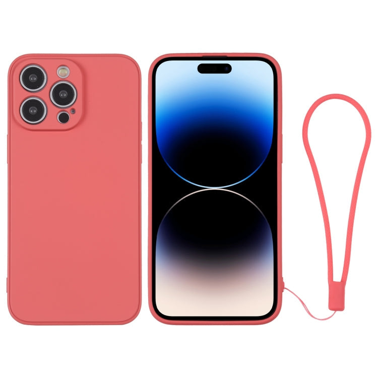 Silicone Phone Case with Wrist Strap, For iPhone 14 Pro, For iPhone 14 Pro Max