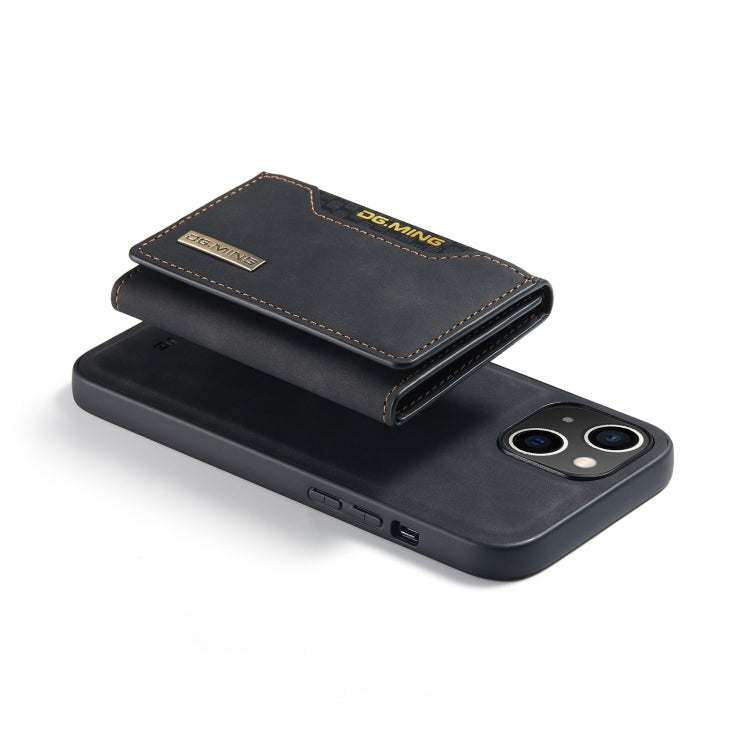 DG.MING M2 Series 3-Fold Card Bag Magnetic Leather Case, For iPhone 14, For iPhone 14 Plus, For iPhone 14 Pro, For iPhone 14 Pro Max