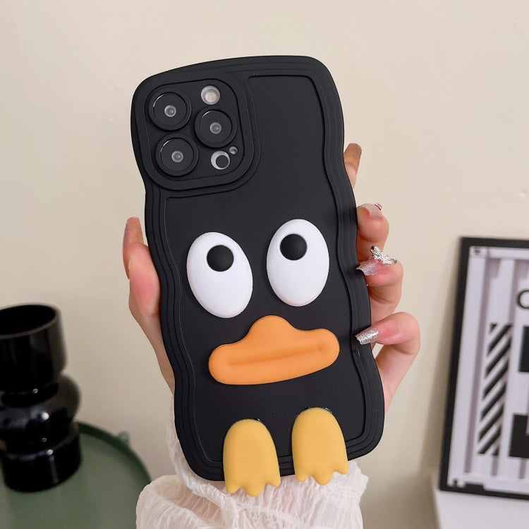 Wave Edge Big Duck Silicone Phone Case with Wristband, For iPhone 13, For iPhone 13 Pro, For iPhone 13 Pro Max, For iPhone 12