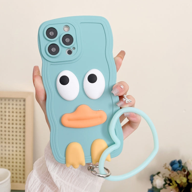 Wave Edge Big Duck Silicone Phone Case with Wristband, For iPhone 13, For iPhone 13 Pro, For iPhone 13 Pro Max, For iPhone 12