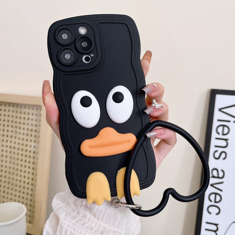 Wave Edge Big Duck Silicone Phone Case with Wristband, For iPhone 12 Pro, For iPhone 12 Pro Max, For iPhone 11, For iPhone 11 Pro