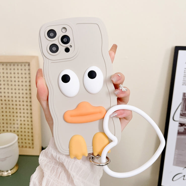 Wave Edge Big Duck Silicone Phone Case with Wristband, For iPhone 11 Pro Max, For iPhone 13 mini