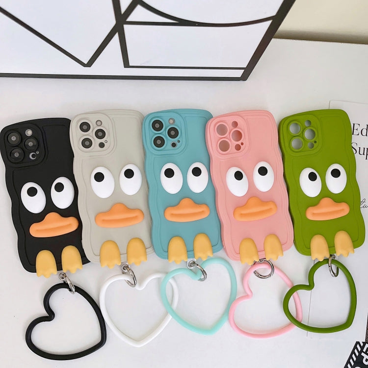 Wave Edge Big Duck Silicone Phone Case with Wristband, For iPhone 11 Pro Max, For iPhone 13 mini