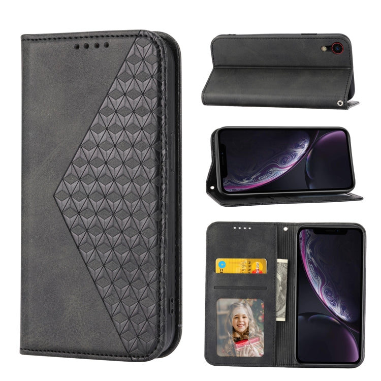 Cubic Grid Calf Texture Magnetic Closure Leather Phone Case, For iPhone 11 Pro, For iPhone 11 Pro Max, For iPhone X / XS, For iPhone XR