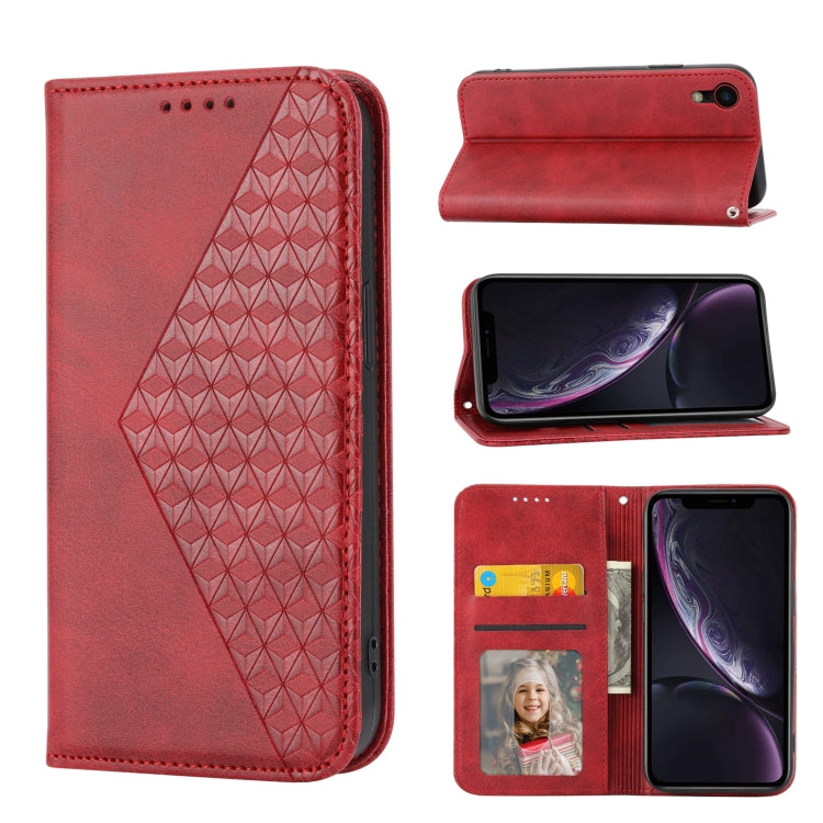 Cubic Grid Calf Texture Magnetic Closure Leather Phone Case, For iPhone 11 Pro, For iPhone 11 Pro Max, For iPhone X / XS, For iPhone XR