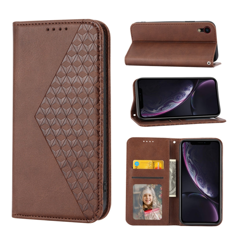 Cubic Grid Calf Texture Magnetic Closure Leather Phone Case, For iPhone 11 Pro, For iPhone 11 Pro Max, For iPhone X / XS, For iPhone XR
