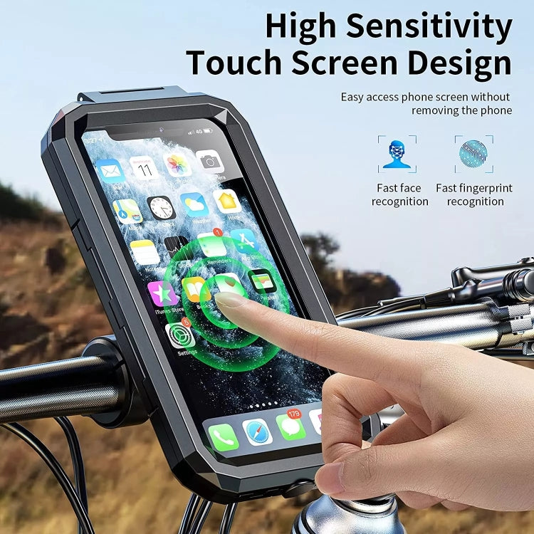 Motorcycle / Bicycle Handlebar Wireless Charging Waterproof Box Mobile Phone Holder, M18S-A1, M18L-A1