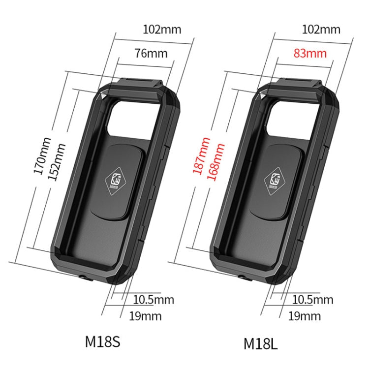 Motorcycle / Bicycle Rearview Mirror Wireless Charging Waterproof Box Mobile Phone Holder, M18S-A2, M18L-A2