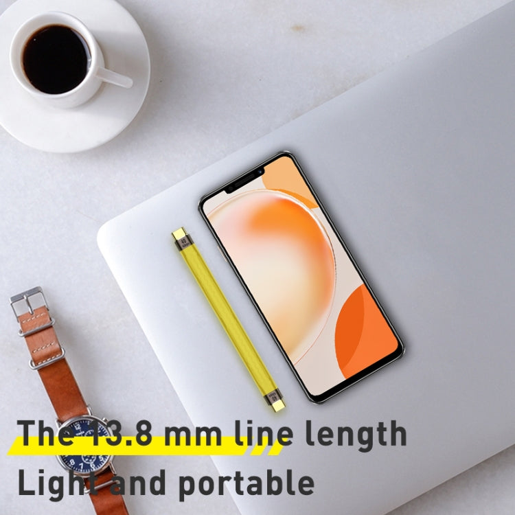 100W 40Gbps USB-C/Type-C to USB-C/Type-C FPC Flexible Data Cable, Length: 13.8cm, 40Gbps USB-C/Type-C to USB-C/Type-C