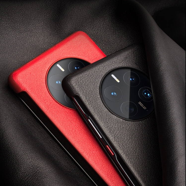 QIALINO Genuine Leather Side Window View Smart Phone Case, For Huawei Mate 50 Pro, For Huawei Mate 50, For Huawei P30, For Huawei P50, For Huawei P50 Pro