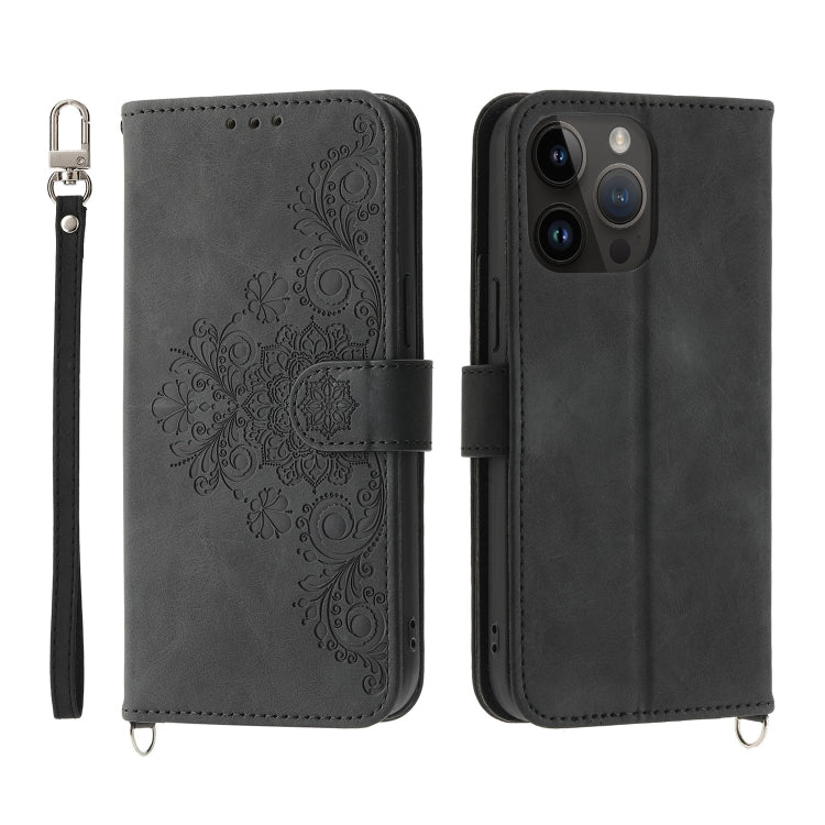 Skin-feel Flowers Embossed Wallet Leather Phone Case, For iPhone 13 Pro Max, For iPhone 13 Pro, For iPhone 13, For iPhone 13 mini