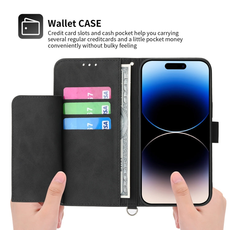 Skin-feel Flowers Embossed Wallet Leather Phone Case, For iPhone 13 Pro Max, For iPhone 13 Pro, For iPhone 13, For iPhone 13 mini