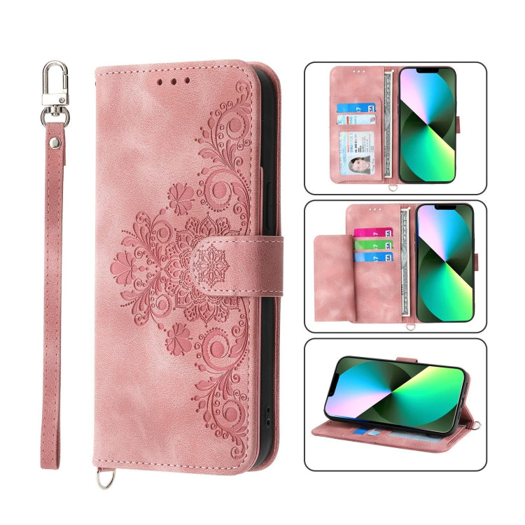 Skin-feel Flowers Embossed Wallet Leather Phone Case, For iPhone 12 Pro Max, For iPhone 12 / 12 Pro, For iPhone 12 mini, For iPhone 11 Pro Max