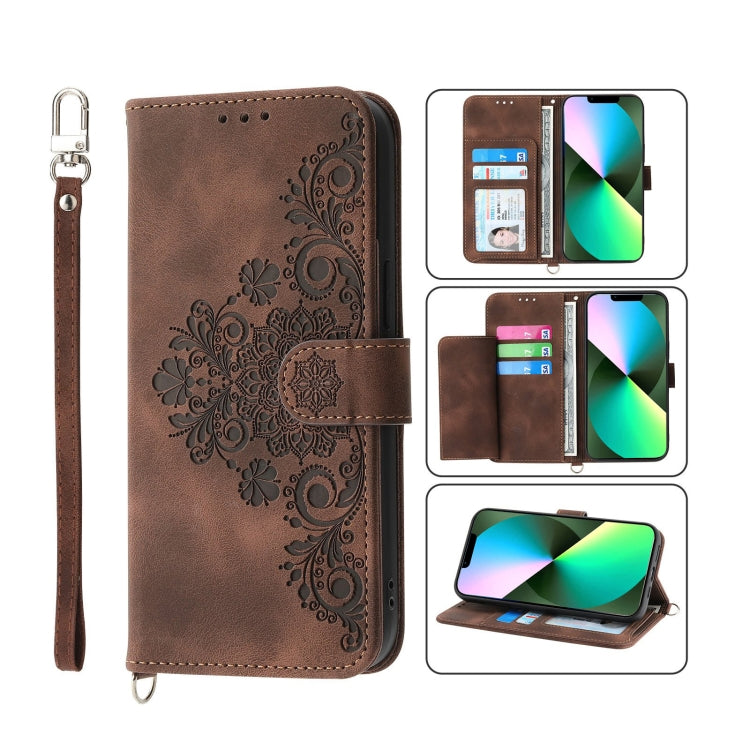 Skin-feel Flowers Embossed Wallet Leather Phone Case, For iPhone 12 Pro Max, For iPhone 12 / 12 Pro, For iPhone 12 mini, For iPhone 11 Pro Max