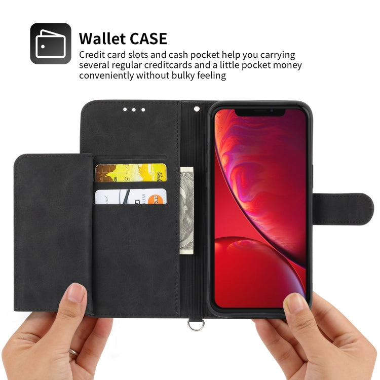 Skin-feel Flowers Embossed Wallet Leather Phone Case, For iPhone XR, For iPhone SE 2022 / SE 2020 / 8 / 7, For iPhone 8 Plus / 7 Plus