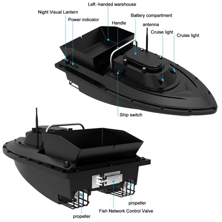 Multi-function Intelligent Remote Control Nest Ship Fishing Bait Boat, Without Decoupler, D12, D12F