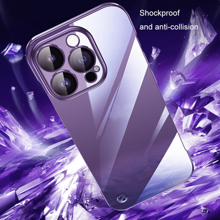 Electroplating Frameless Clear PC Phone Case, For iPhone 14, For iPhone 14 Plus, For iPhone 14 Pro