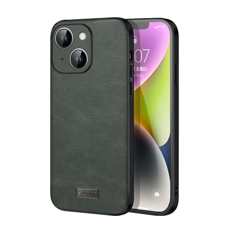 SULADA Shockproof TPU + Handmade Leather Phone Case, For iPhone 14, For iPhone 14 Plus, For iPhone 14 Pro, For iPhone 14 Pro Max