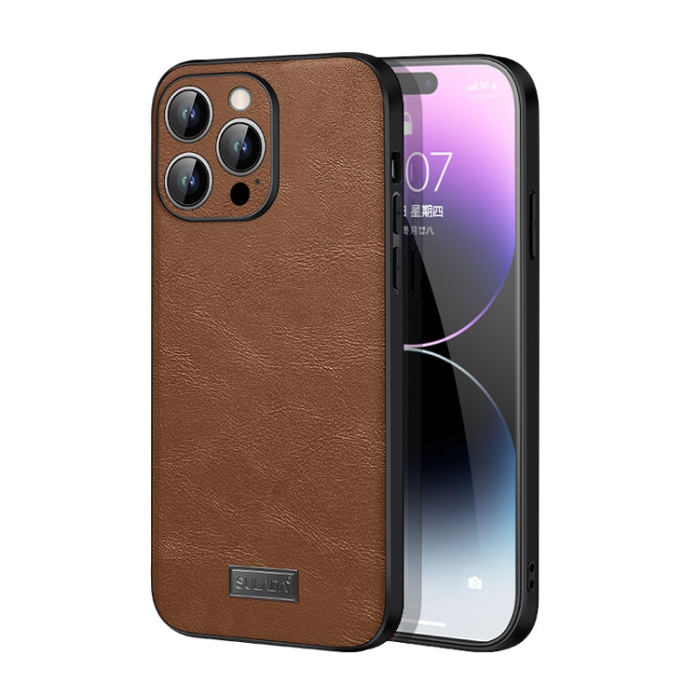 SULADA Shockproof TPU + Handmade Leather Phone Case, For iPhone 14, For iPhone 14 Plus, For iPhone 14 Pro, For iPhone 14 Pro Max