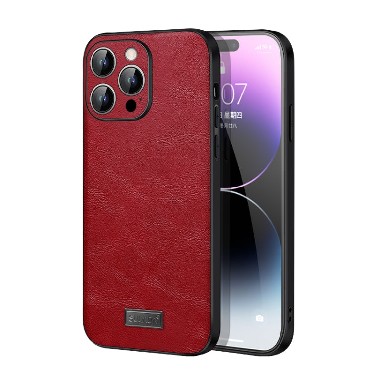 SULADA Shockproof TPU + Handmade Leather Phone Case, For iPhone 14, For iPhone 14 Plus, For iPhone 14 Pro, For iPhone 14 Pro Max