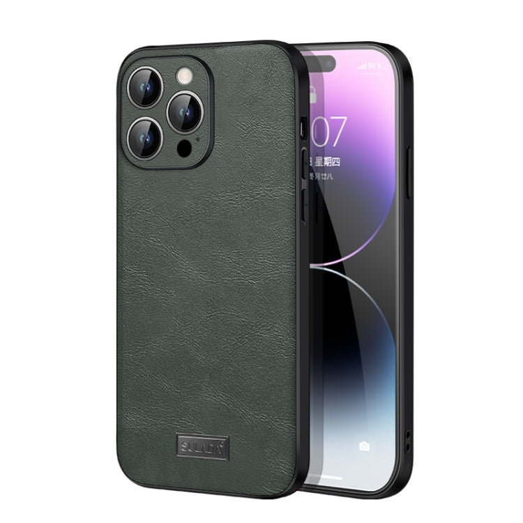 SULADA Shockproof TPU + Handmade Leather Phone Case, For iPhone 14, For iPhone 14 Plus, For iPhone 14 Pro, For iPhone 14 Pro Max