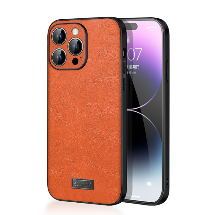 SULADA Shockproof TPU + Handmade Leather Phone Case, For iPhone 14, For iPhone 14 Plus, For iPhone 14 Pro, For iPhone 14 Pro Max