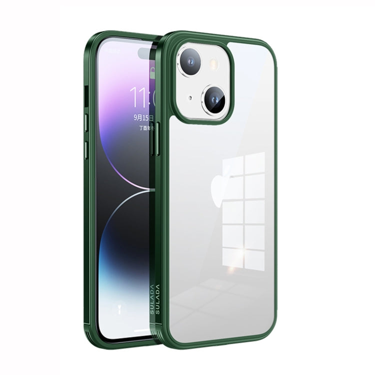SULADA Metal Frame + Nano Glass + TPU Phone Case, For iPhone 14, For iPhone 14 Plus, For iPhone 14 Pro