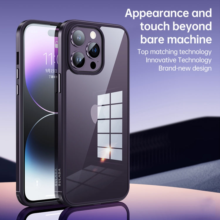 SULADA Metal Frame + Nano Glass + TPU Phone Case, For iPhone 14, For iPhone 14 Plus, For iPhone 14 Pro