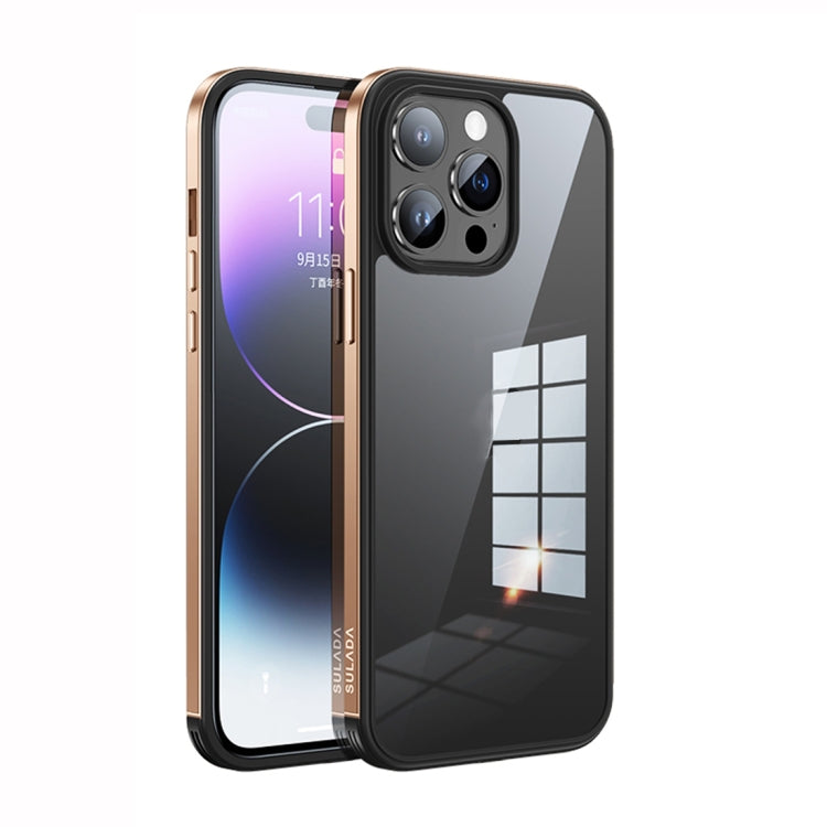 SULADA Metal Frame + Nano Glass + TPU Phone Case, For iPhone 14, For iPhone 14 Plus, For iPhone 14 Pro