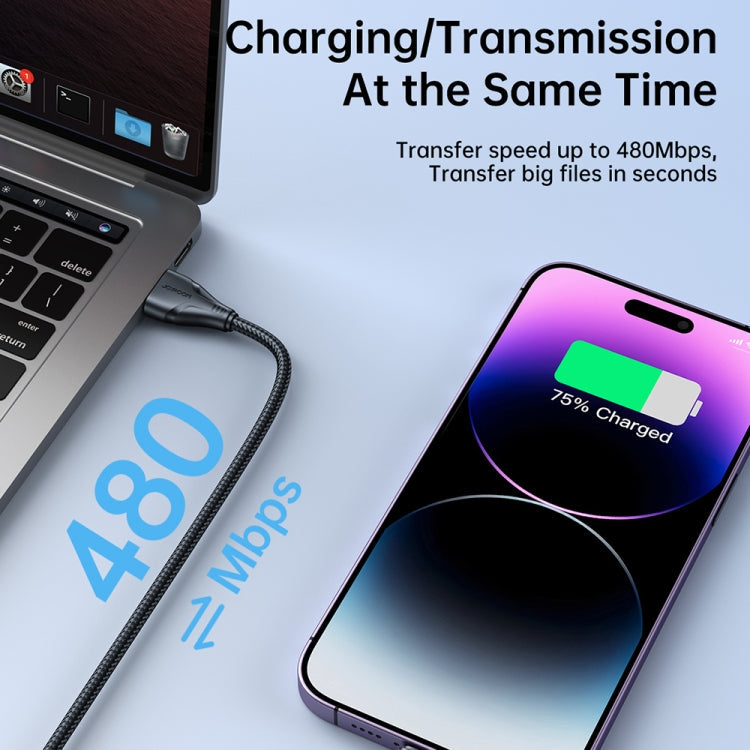 JOYROOM 20W Type-C to 8 Pin Surpass Series Fast Charging Data Cable, 0.25m, 1.2m