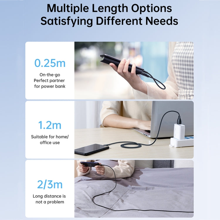 JOYROOM 20W Type-C to 8 Pin Surpass Series Fast Charging Data Cable, 0.25m, 1.2m