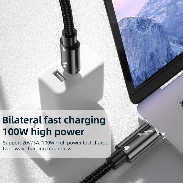 100W Type-C to Type-C Thunderbolt 4 Full-function Data Cable, 0.3m, 0.5m, 0.8m, 1m