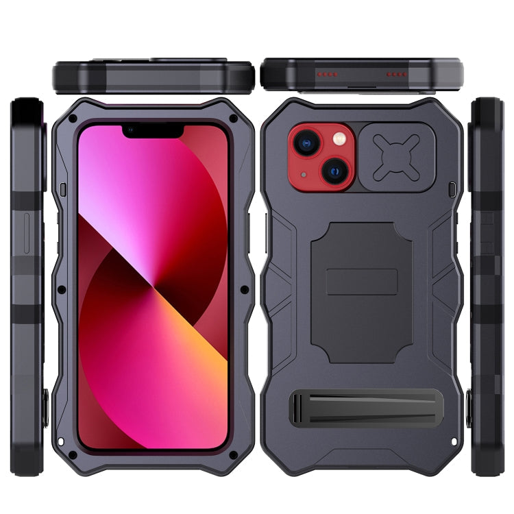 Camshield Tri-poof Metal Phone Case with Holder, For iPhone 14, For iPhone 14 Plus, For iPhone 14 Pro