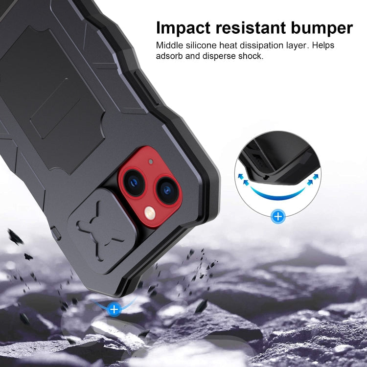 Camshield Tri-poof Metal Phone Case with Holder, For iPhone 14, For iPhone 14 Plus, For iPhone 14 Pro