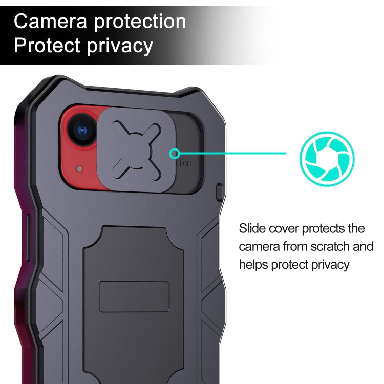 Camshield Tri-poof Metal Phone Case with Holder, For iPhone 14, For iPhone 14 Plus, For iPhone 14 Pro