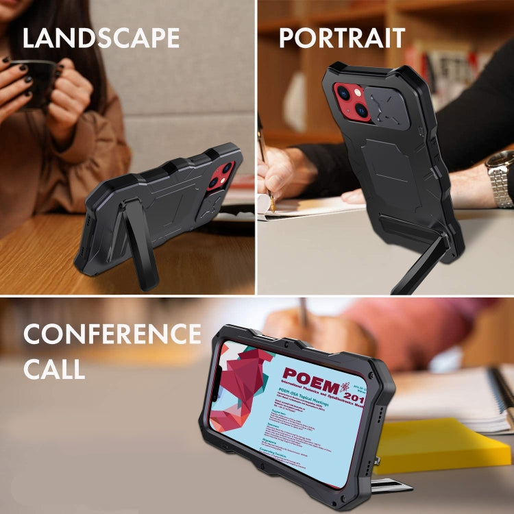 Camshield Tri-poof Metal Phone Case with Holder, For iPhone 14, For iPhone 14 Plus, For iPhone 14 Pro