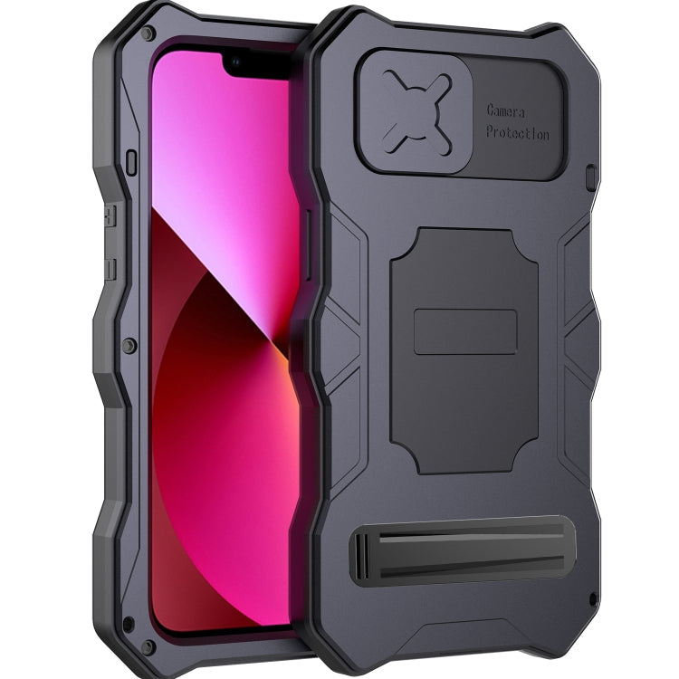 Camshield Tri-poof Metal Phone Case with Holder, For iPhone 14, For iPhone 14 Plus, For iPhone 14 Pro