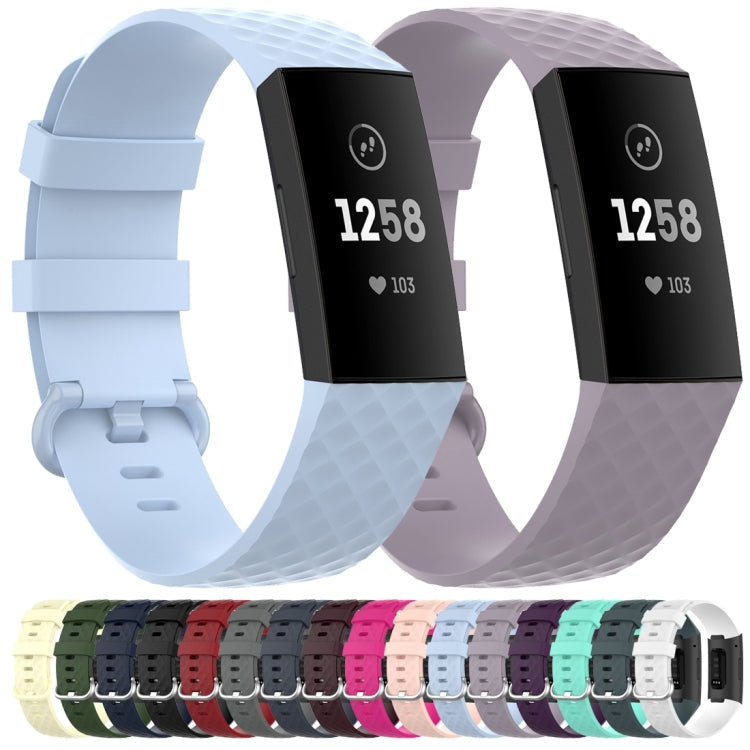 Silver Color Buckle TPU Wrist Strap Watch Band for Fitbit Charge 4 / Charge 4 SE / Charge 3 / Charge 3 SE, Size: L