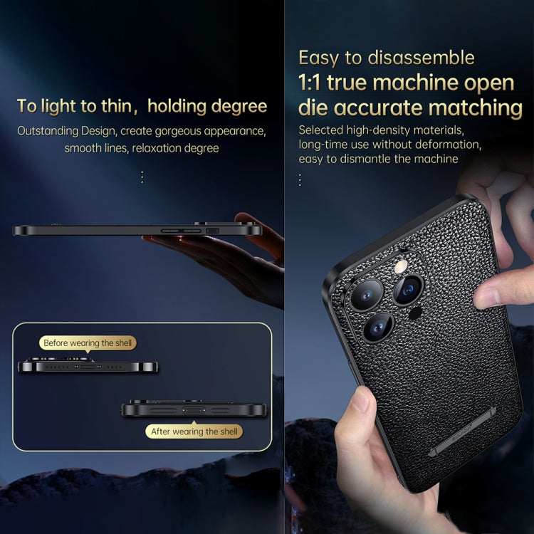 SULADA Invisible Bracket Leather Back Cover Phone Case, For iPhone 14, For iPhone 14 Plus, For iPhone 14 Pro, For iPhone 14 Pro Max